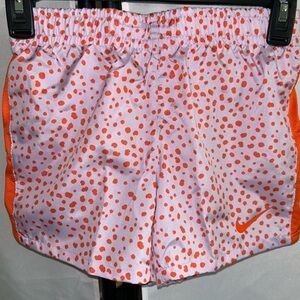 Nike Kids' Pink and Orange Dotted Shorts